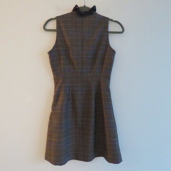 SEA NEW YORK Wool Blend Plaid Dark Academia Shift Dress Officecore - Size US 0 - Picture 9 of 16